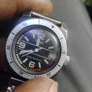 Timex  Diver Style Silver and Black Watch